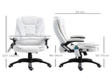 Massage Recliner Chair Heated Office Chair with Six Massage Points Linen-Feel Fabric 360&deg Swivel T3398P344504