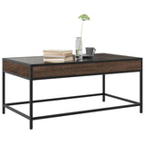 Coffee Table with Infinity LED Brown Oak 90x50x41 cm 847691