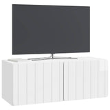 Wall-Mounted TV Cabinet High Gloss White 78.5 x 31 x 30 cm 898379