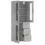 Highboard Concrete Grey 69.5x34x180 cm Engineered Wood 3198589