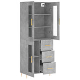Highboard Concrete Grey 69.5x34x180 cm Engineered Wood 3198589