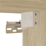 ZNTS Wall-mounted Bedside Cabinet with LED Lights Sonoma Oak 852065