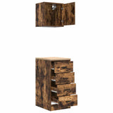 Garage Cabinets 2 pcs Smoked Oak Engineered Wood 3328327