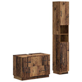 2 Piece Bathroom Cabinet Set HOORN Old Wood Engineered Wood 3417556