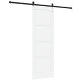 Sliding Door 73.5 x 211 cm Engineered Wood White and Black 3449976
