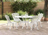 Garden Dining Set 5 pcs White Aluminium 3334710