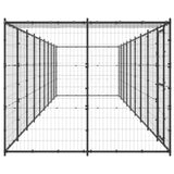 Outdoor Dog Kennel Steel with Roof 21.78 m 3082296