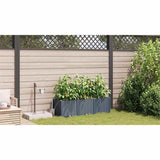 Garden Planter 3 pcs LiGht Grey 120 x 40 x 37.5 cm PP 42002892
