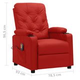 Massage Chair Wine Red Faux Leather 339135