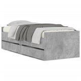 Bed Frame Concrete Grey Engineered wood, Plywood Single 3207339