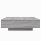 ZNTS Coffee Table with LED Lights Grey Sonoma 100x100x31 cm 836607