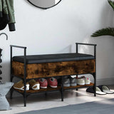 Shoe Bench Smoked Oak 85.5x42x57.5 cm Engineered Wood 835231