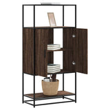 Highboard Brown Oak 68x35x139 cm Engineered Wood and Metal 849043