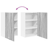 Hanging Cabinet with Door Grey Sonoma and White 50 x 31 x 80 cm 884271