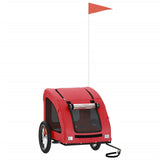 ZNTS Pet Bike Trailer Red Oxford Fabric and Iron 93957