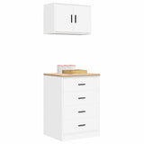 ZNTS Garage Cabinets 2 pcs White Engineered Wood 3328332