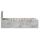 Bed Frame Concrete Grey 120 x 200 cm Engineered Wood 3408609