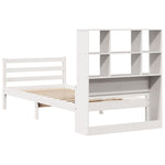 ZNTS Bookcase Bed without Mattress White 100x200 cm Solid Wood Pine 3322234