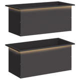 Garden Planter with LED 2 pcs Black 40 x 80 x 40 cm Steel 8008155