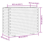 ZNTS Garden Planter White 90x40x72 cm Solid Wood Pine 3282635