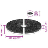 Umbrella Base Fan-shaped 4 pcs Black 47857