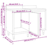 ZNTS Commercial Work Table Cabinet 120x60x96 cm Stainless Steel 3058267