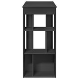 ZNTS Bar Table with Racks Black 102x50x103.5 cm Engineered Wood 854356