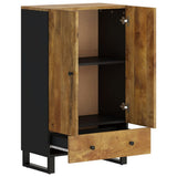 Highboard with Drawer 60x33x100 cm Solid Wood Mango&Iron 352936