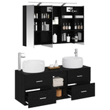 Bathroom Furniture Set 4 pcs Black Oak 3407016