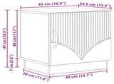 Bedside Table 2 pcs White 43 x 34.5 x 47 cm Engineered Wood 895256