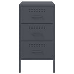 ZNTS Bedside Cabinets 2 pcs Anthracite 36x39x68 cm Steel 843083