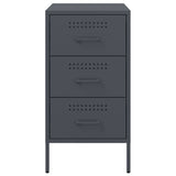 ZNTS Bedside Cabinets 2 pcs Anthracite 36x39x68 cm Steel 843083