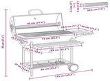 Barrel Grill with Wheels and Shelves 3 pcs 115 x 85 x 95 cm 3443020