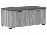 Hall Bench with Cushion with Shelf Grey Sonoma 80 x 38 x 46 cm 891485