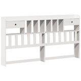 Bookcase Bed without Mattress White 180x200cm Super King Solid Wood Pine 3323018