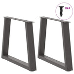 ZNTS Dining Table Legs V-Shape 2 pcs Anthracite 60x cm Steel 4012554