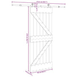 Sliding Door with Hardware Set 85x210 cm Solid Wood Pine 3332623