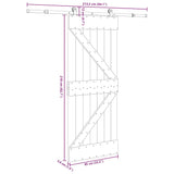 Sliding Door with Hardware Set 85x210 cm Solid Wood Pine 3332623