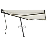 Manual Retractable Awning with LED 400x300 cm Cream 3069742