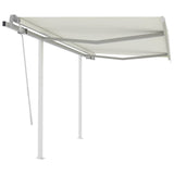 3069897 Manual Retractable Awning with Posts 3x2,5 m Cream