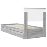 Storage Bed with Drawer Grey Sonoma 75 x 190 cm Engineered Wood 3410852