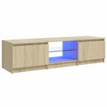 TV Cabinet with LED Lights Sonoma Oak 140x40x36 cm 804295