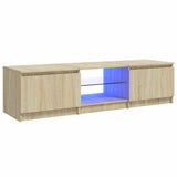 TV Cabinet with LED Lights Sonoma Oak 140x40x36 cm 804295