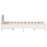 Bed Frame White Solid pine wood, Plywood Double Bed Frame 3216195
