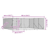 Outdoor Dog Kennel Silver 6x6x2 m Galvanised Steel 3190460