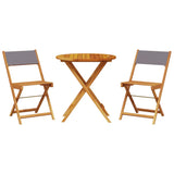 ZNTS 3 Piece Bistro Set Anthracite Fabric and Solid Wood 3281845