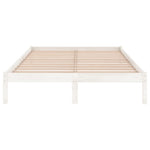 810038 Bed Frame without Mattress White Solid Wood 200x200 cm