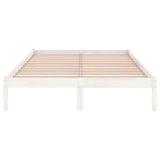 810038 Bed Frame without Mattress White Solid Wood 200x200 cm