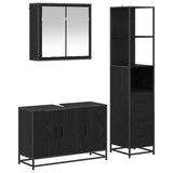 Bathroom Furniture Set 3 pcs Black Oak Engineered Wood 3402455