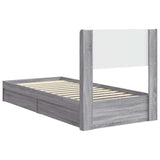 Bed Frame with Storage and Headboard Grey Sonoma 90 x 190 cm 3414424